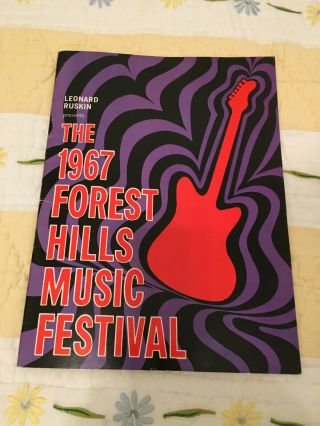 1967 Forest Hills Music Festival Program Simon & Garfunkle Monkees Baez Supremes