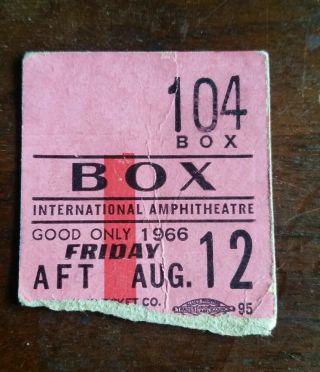The Beatles Concert Ticket Stub Aug 12th 1966 International Amphitheatre Chicago