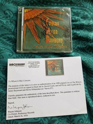 Cpr Fully Signed David Crosby Cd Authenticated By Rockaway Records With Full
