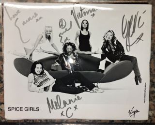 Spice Girls Official Signed Black And White Photograph 1990s 100