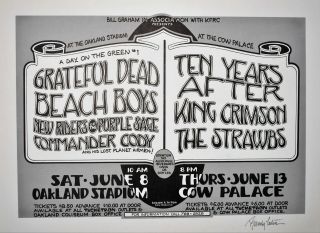 Grateful Dead Beach Boys Day On The Green 1 Poster Signed By Randy.