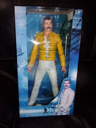 Freddie Mercury Queen 18 Inch Figure W/ Sound Motion Neca Toy 2006 Nib
