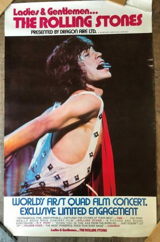 Ladies & Gentlemen The Rolling Stones 22x34.  5 Poster Promo 1973