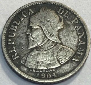 Panama - 5 Centesimos De Balboa - 1904 - Km - 2 - Small Silver Coin -
