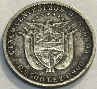 PANAMA - 5 Centesimos de Balboa - 1904 - Km - 2 - Small Silver Coin - 2