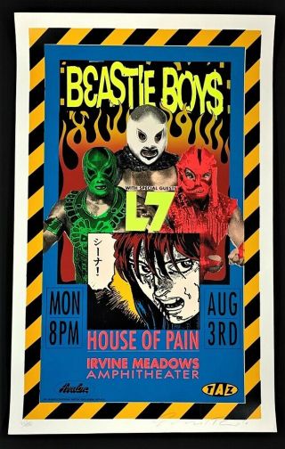 Beastie Boys Poster House Of Pain Signed Rd Silkscreen Taz Irvine Meadows Ca