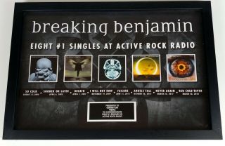 Breaking Benjamin Band Eight 1 Singles At Rock Radio Award Plaque Wdha Nj