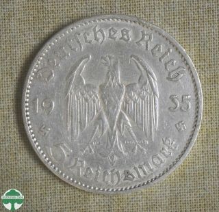 1935 - A German 5 Mark - Actual Silver Weight:.  4016 - Very Fine,