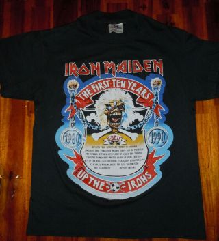 Iron Maiden " The First Ten Years " 1990 Vintage T - Shirt Rare