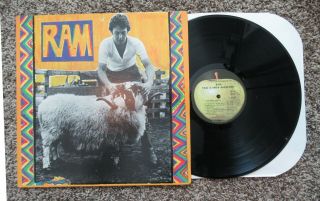 Beatles Rare Paul Mccartney " Ram " Lp W The Apple With All Rights Disc Nm