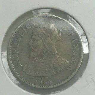 1904 Panama 5 Centesimos - Silver
