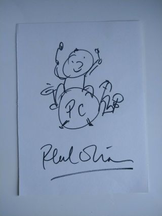 Phil Collins Signed Autograph Doodle Sketch : Genesis