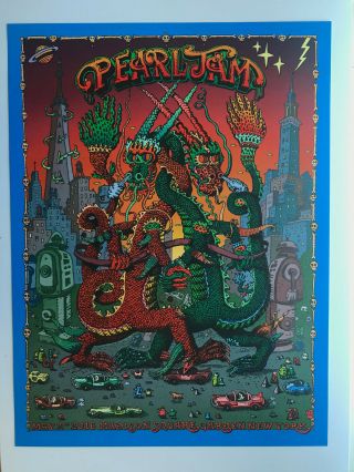 Pearl Jam Show Poster Msg Nyc May 2 2016 By David Welker York City Tour