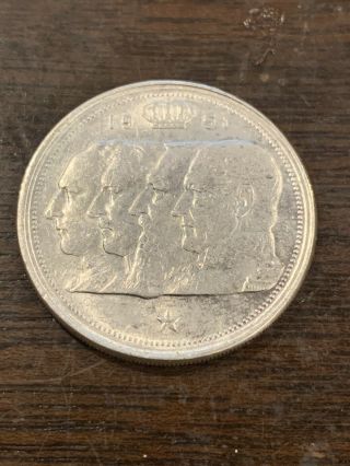 1951 Belgium 100 Francs Silver Coin Belgie King Leopold Iii