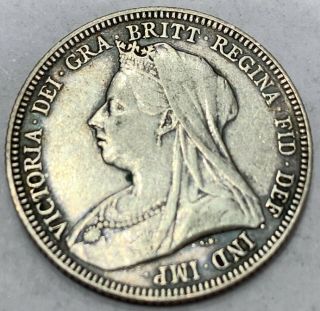 Great Britain 1893 Silver Shilling Queen Victoria