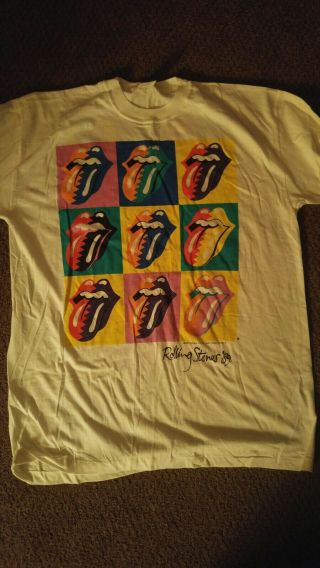 Authentic Vintage Rolling Stones 1989 Steel Wheels Warhol T - Shirt Xl Rare
