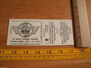 1979 California World Music Festival Concert Full Ticket Rare Van Halen