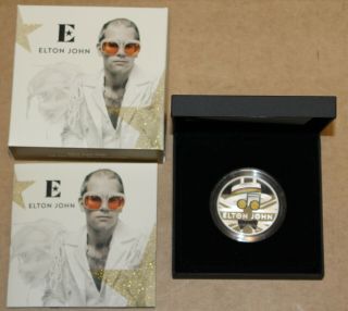 Elton John - 2020 Uk 1 Oz.  Silver Proof Coin - Great Britain Music Legends Low
