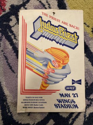 1986 Judas Priest Tour Poster 17” x 11” Heavy Metal Rock Kalamazoo Mi 3