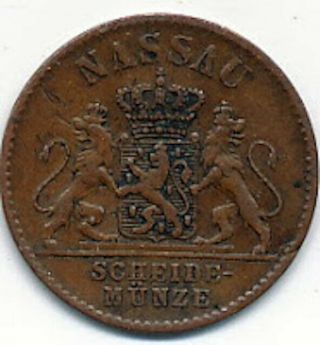 German States Nassau 1860 1 Pfennig
