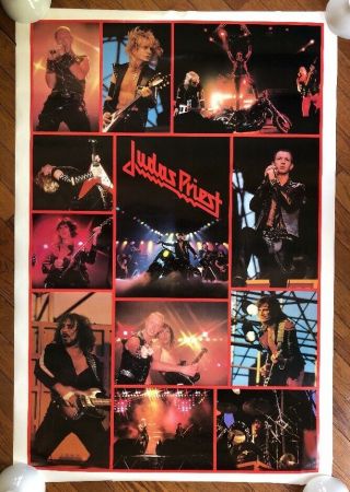 Judas Priest Vintage Poster 1980’s Bi - Rite 1982 Rock & Roll Music Pinup