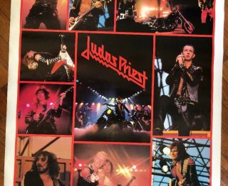 Judas Priest Vintage Poster 1980’s Bi - Rite 1982 Rock & Roll Music Pinup 3
