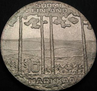Finland 10 Markkaa 1975 - Silver - President Kekkonen - Aunc - 1444 ¤