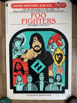 Foo Fighters Poster Ae Anthem Washington Dc Jermaine Rogers Signed 89/100 2017