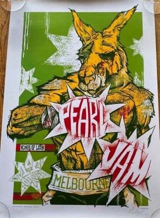 Pearl Jam Melbourne Concert Poster 2006 Australian Print Hand Signed By Artist.