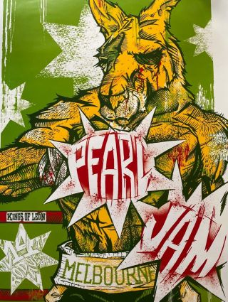 Pearl Jam Melbourne Concert Poster 2006 Australian Print Hand Signed by Artist. 2
