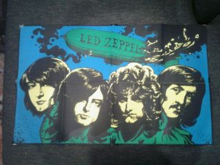 Led Zeppelin Blacklight Poster Vintage - George Goode Psychedelic 33 - 1/2 X 21