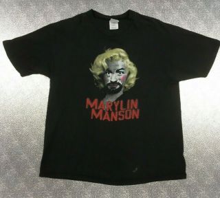Rare Vintage Marilyn Manson Charles Manson As Marilyn Monroe Xl T Shirt Hanes