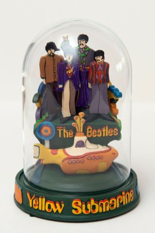 The Beatles Yellow Submarine Franklin Glass Domed Music Box.  1997