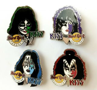 Kiss Band Hard Rock Café Pin Badge 4pc Set Solo Albums Faces Japan Pin 6 Le 750