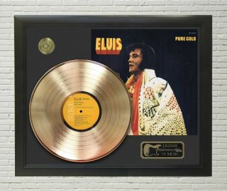 Elvis Presley Pure Gold Framed Legends Of Music Gold Lp Record Display