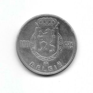 Belgium: 1951 100 Francs Dutch 4 Kings Silver Vf,