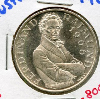 1966 Austria 25 Schillings Ferdinand Raimund.  8000 Silver Coin Asw.  3344 - Ry275