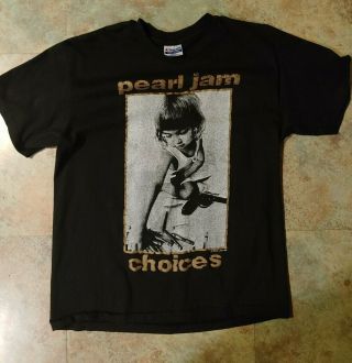 Vintage 1992 Pearl Jam Choices T Shirt Size L Crayon Kids Guns