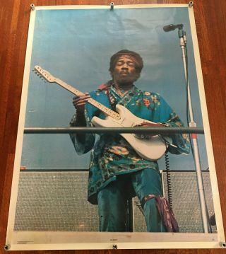 Rare Vintage Poster Jimi Hendrix Monterey 1971 Kevin Goff Large