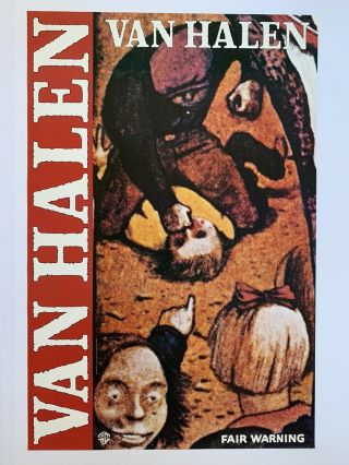 1981 Van Halen Fair Warning Promotional Rock Poster 23” X 34.  5 " Kurelek