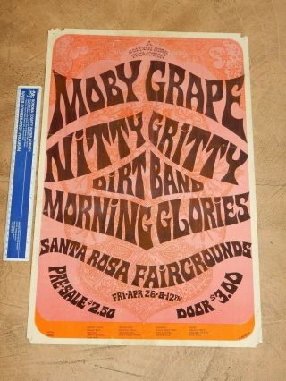1968 Moby Grape Santa Rosa Fairgrounds Concert Poster,  Mod Russian