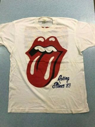 Vintage 1989 Rolling Stones Steel Wheels Concert Tour T/s T - Shirt Size Xl
