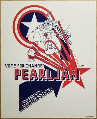 Pearl Jam 2004 Vote For Change Tour Klausen Poster/print W/death Cab For Cutie