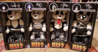 Kiss Love Gun Bears Set Of 4 Never Removed From Boxes 1998 Spencer Exclusive