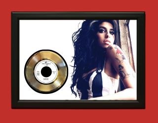 Amy Winehouse Poster Art Wood Framed 45 Gold Record Display C3