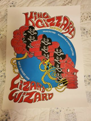 King Gizzard And The Lizard Wizard Vancouver 2019 Tour Poster Jason Galea X100