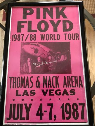 David Gilmore Autographed Pink Floyd Concert Poster