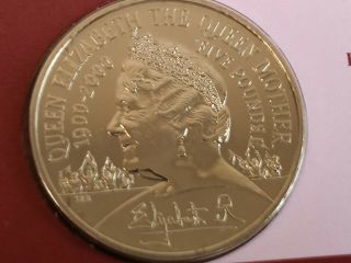 2000 Great Britain 5 Pounds Coin,  Queen Mother Centenary Crown