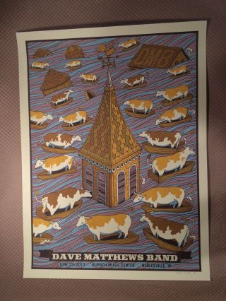 Dave Matthews Band Poster 2013 Noblesville Klipsch Music Center N2 Signed Ap Dmb