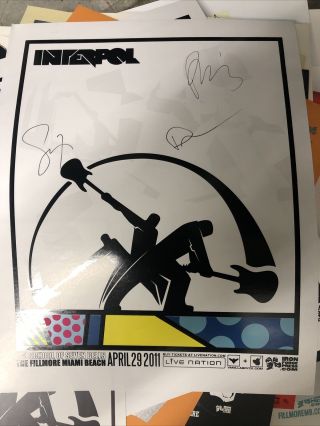 Interpol Limited Edition Event Poster Signed By Band 35/90